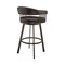 Armen Living Bronson 29" Bar Height Swivel Bar Stool in Java Brown Finish and Chocolate Faux Leather 721535761876 - alternate 8